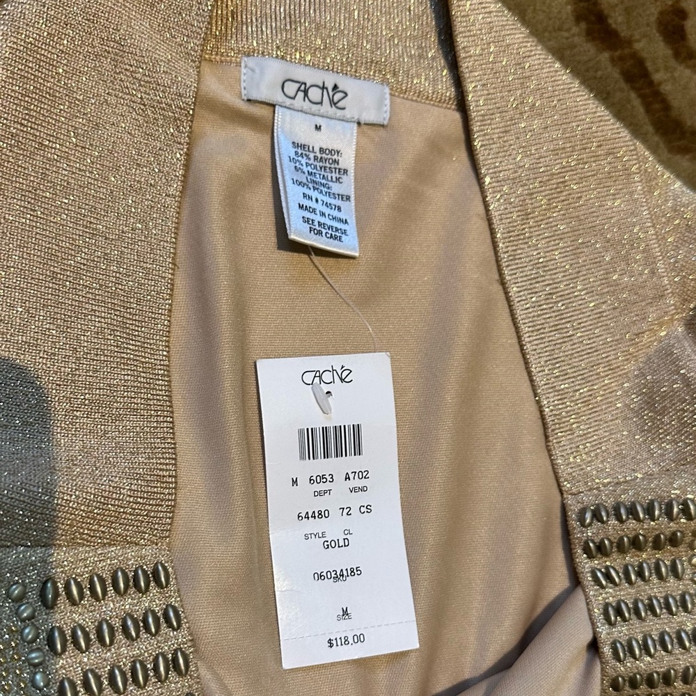 Cache Gold One Shoulder Dress - Picture 5 of 6